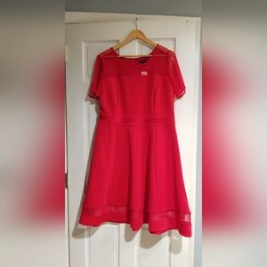 Beautiful, red, Lane Bryant, mesh cutout dress. Size 14/16. NWT